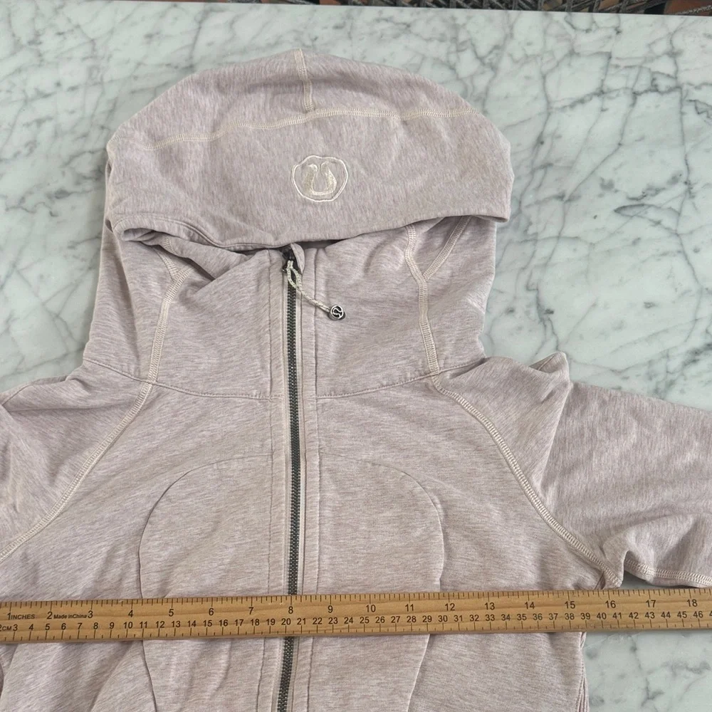 Lululemon Scuba Hoodie Full Zip Heathered Butter Pink Sz 4 - Picture 6 of 11